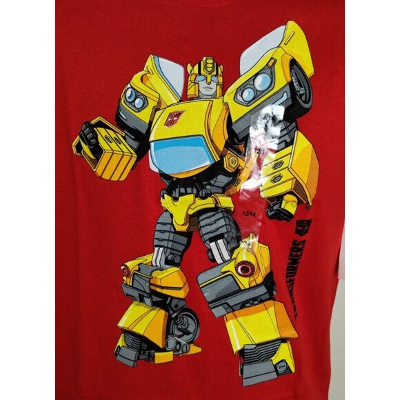 Transformers Boys 12 to 14 Bumblebee Stance Red Graphic T-Shirt New - Picture 2 of 5